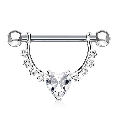 Claw-Set Heart Nipple Shield 14g