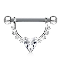 Claw-Set Heart Nipple Shield 14g