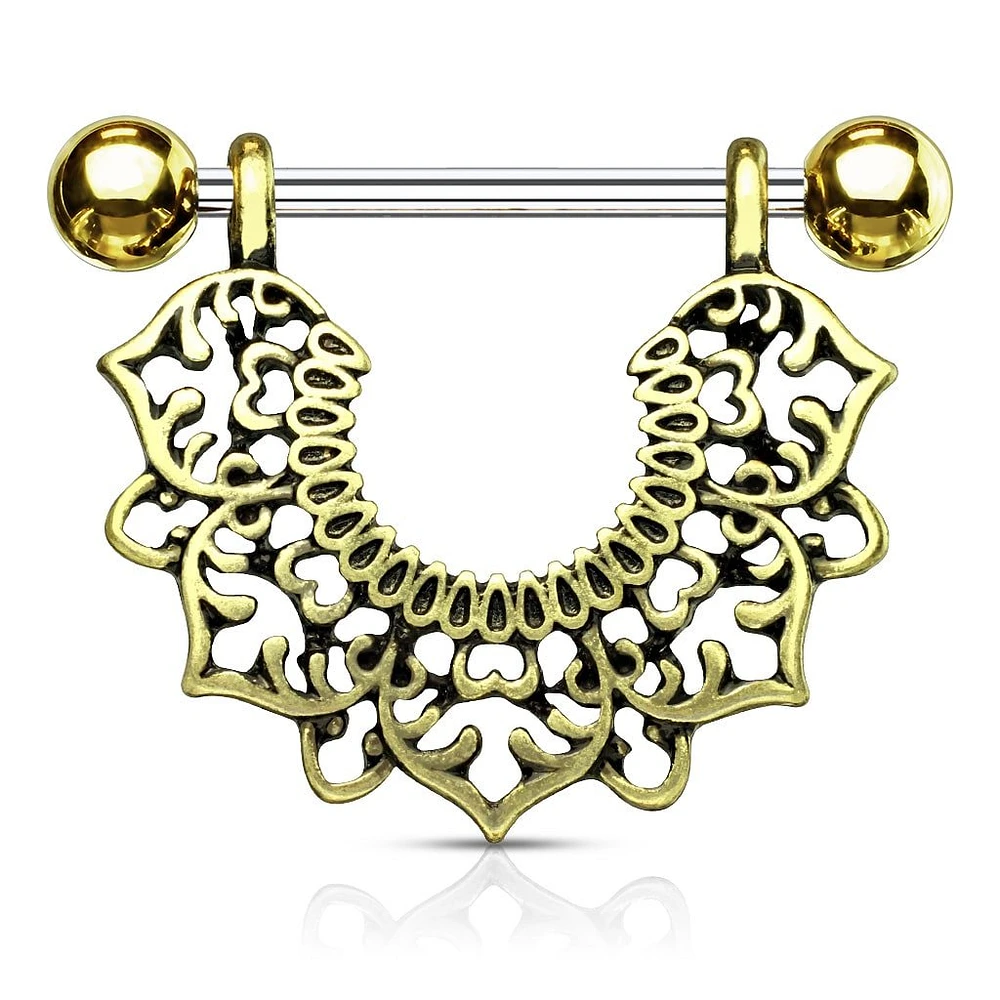 Antique Filigree Nipple Shield 14g