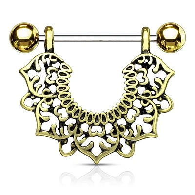 Antique Filigree Nipple Shield 14g