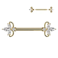 Filigree Marquise Nipple Barbell 14g