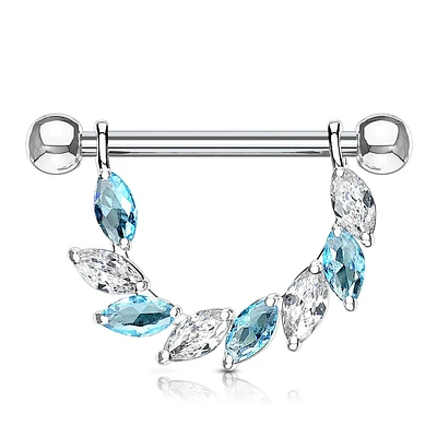 Crystal Leaves Nipple Shield 14g