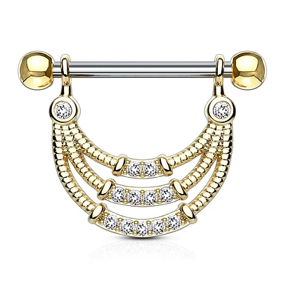 Layered Chains Nipple Shield 14g