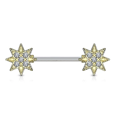 Starburst Nipple Barbell 14g