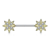 Starburst Nipple Barbell 14g