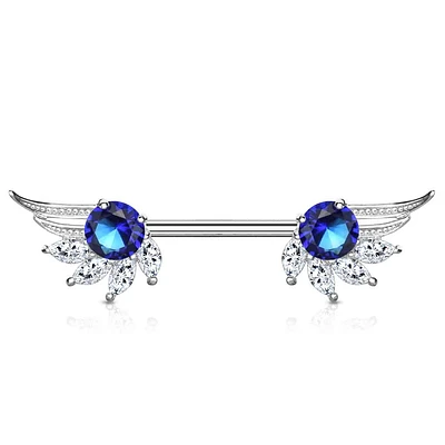 Crystal Wings Nipple Barbell 14g