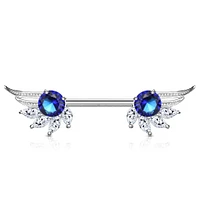 Crystal Wings Nipple Barbell 14g