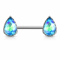 Vitrail Teardrop Nipple Barbell 14g