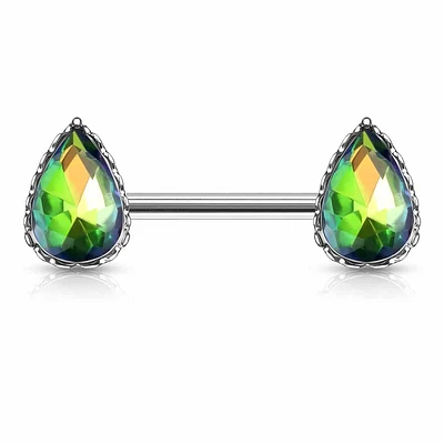 Vitrail Teardrop Nipple Barbell 14g