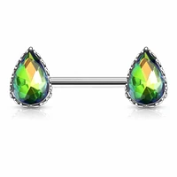 Vitrail Teardrop Nipple Barbell 14g