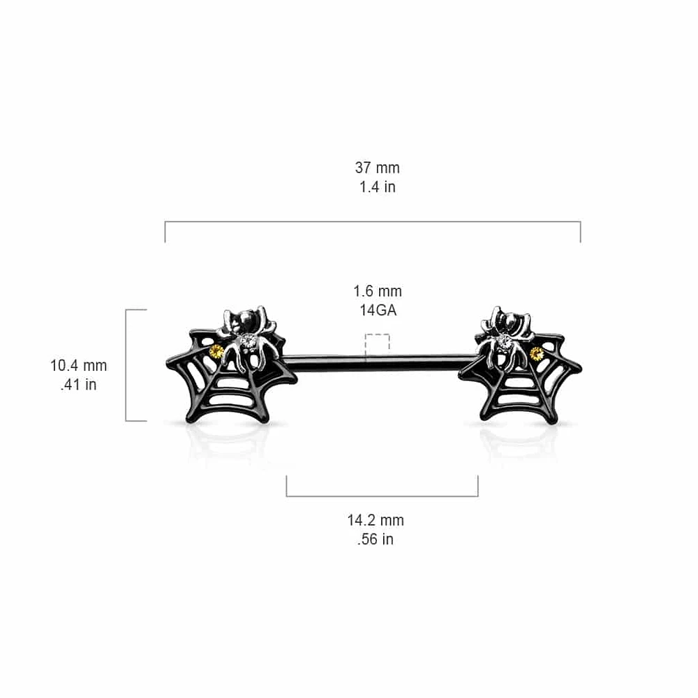 Spiderweb Nipple Barbell 14g