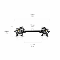 Spiderweb Nipple Barbell 14g