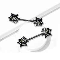 Spiderweb Nipple Barbell 14g