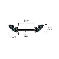 Bat Wings Nipple Barbell 14g