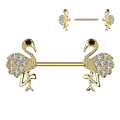 Flamingo Nipple Barbell 14g