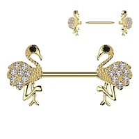 Flamingo Nipple Barbell 14g