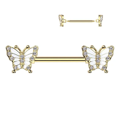 Butterfly Nipple Barbell 14g