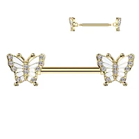 Butterfly Nipple Barbell 14g