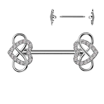 Infinity Heart Nipple Barbell 14g