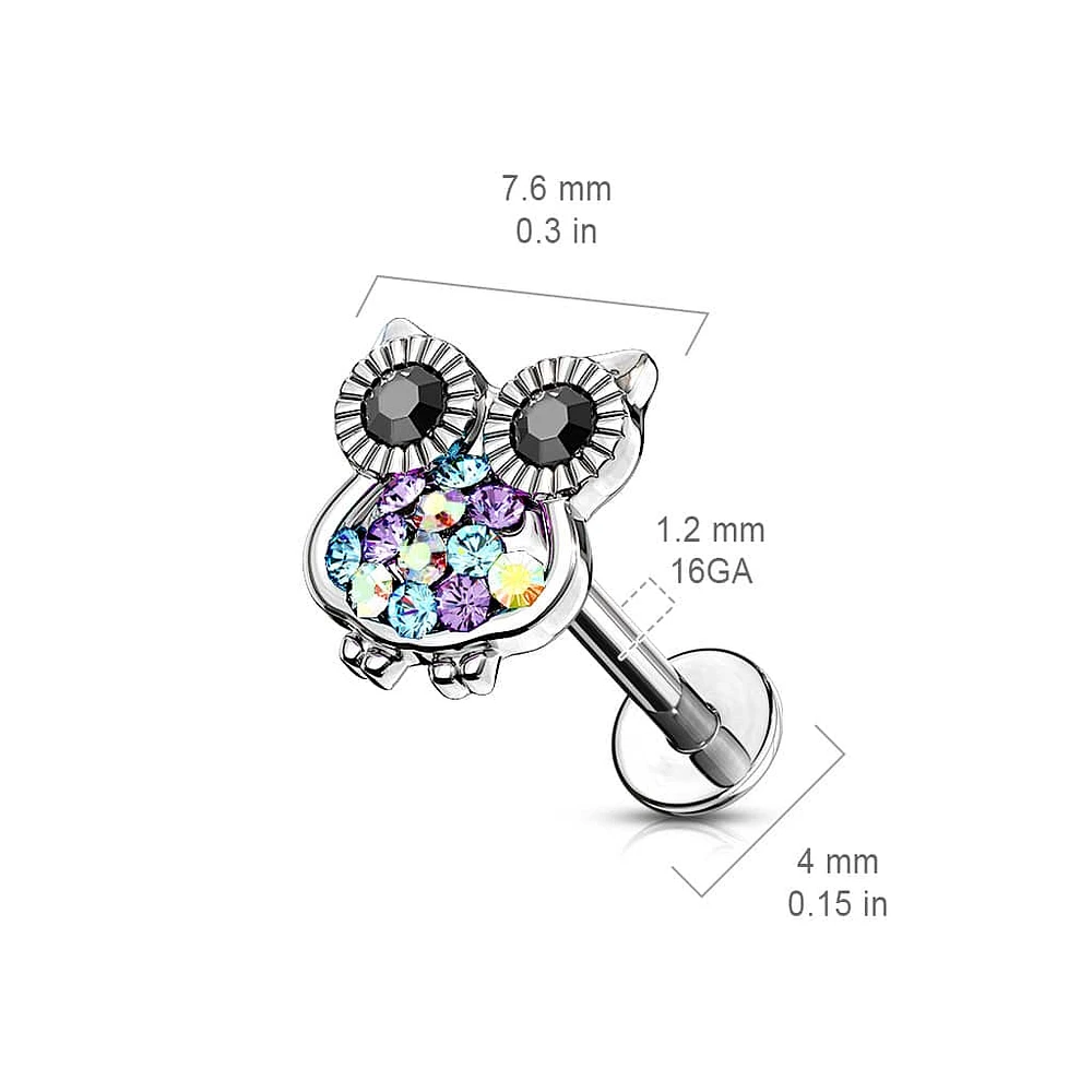 PREMIUM Colourful Owl Flat Back 16g