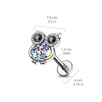 PREMIUM Colourful Owl Flat Back 16g