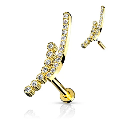 PREMIUM Double Line Curve Flat Back 16g