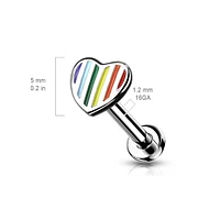 PREMIUM Rainbow Heart Flat Back 16g