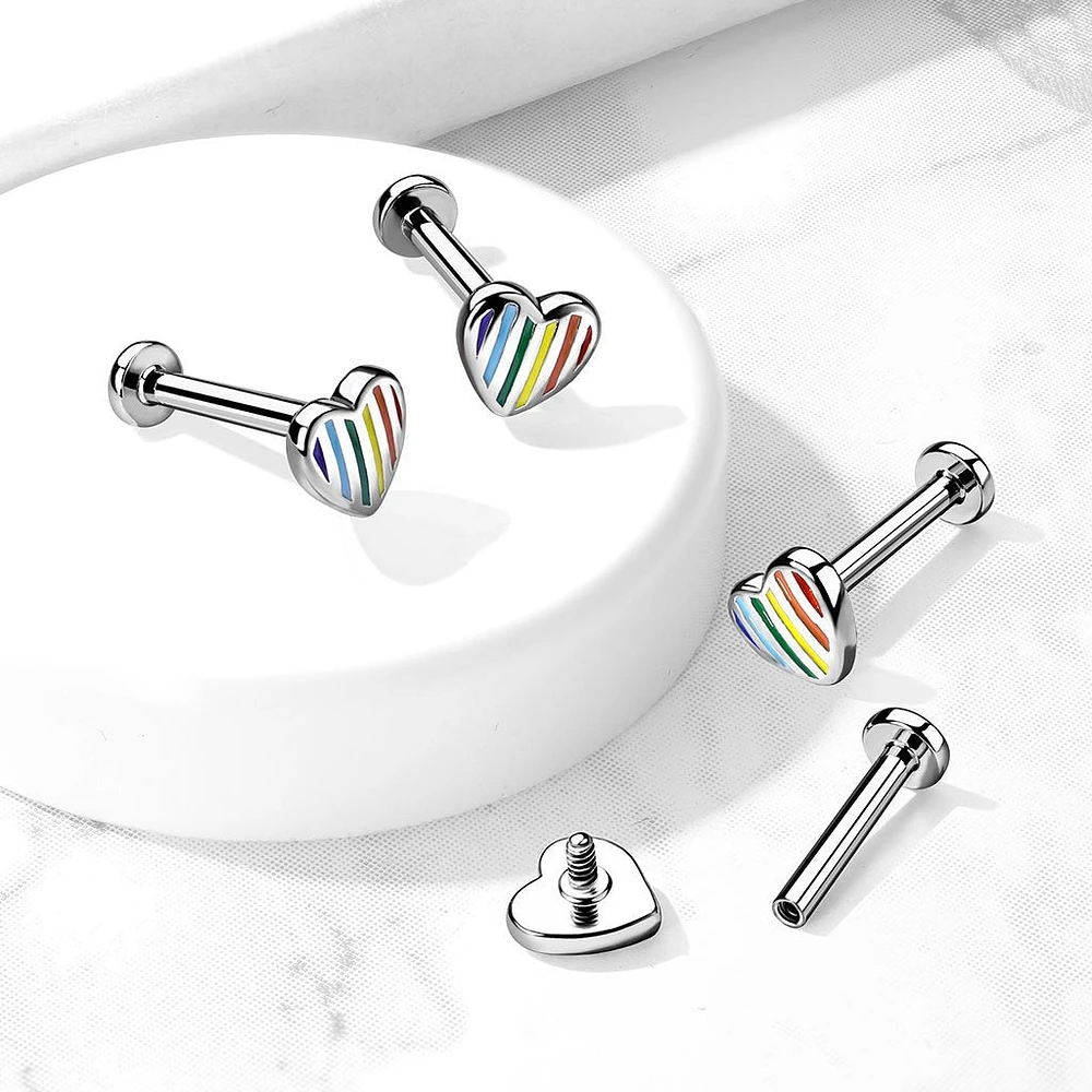 PREMIUM Rainbow Heart Flat Back 16g