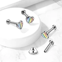 PREMIUM Rainbow Heart Flat Back 16g
