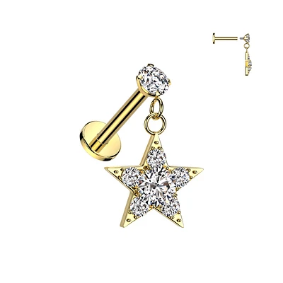 PREMIUM Claw-Set Crystal Star Dangle Flat Back 16g