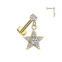 PREMIUM Claw-Set Crystal Star Dangle Flat Back 16g