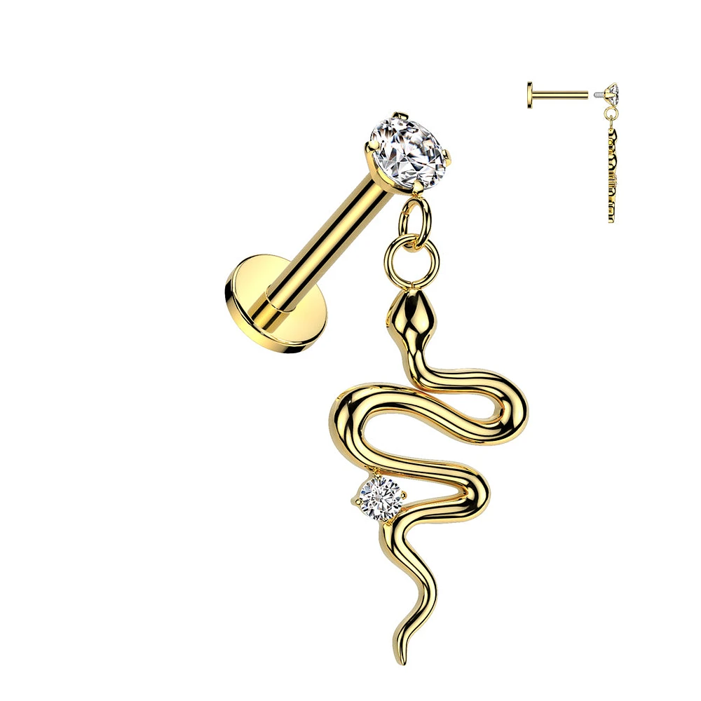 PREMIUM Claw-Set Crystal Snake Dangle Flat Back 16g