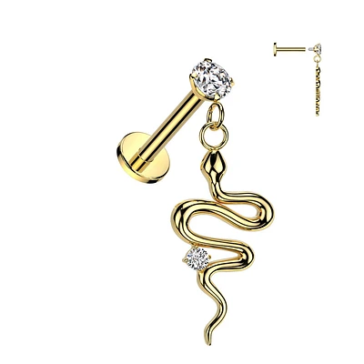 PREMIUM Claw-Set Crystal Snake Dangle Flat Back 16g