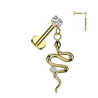 PREMIUM Claw-Set Crystal Snake Dangle Flat Back 16g