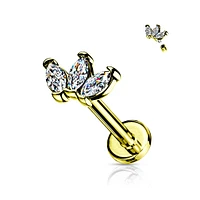 PREMIUM Triple Marquise Crystal Flat Back 16g