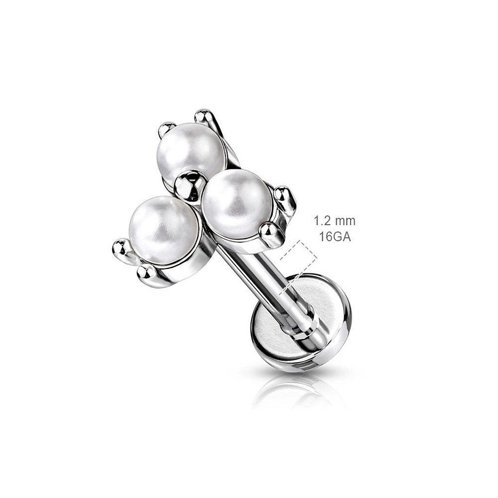 PREMIUM Pearl Triangle Flat Back 16g