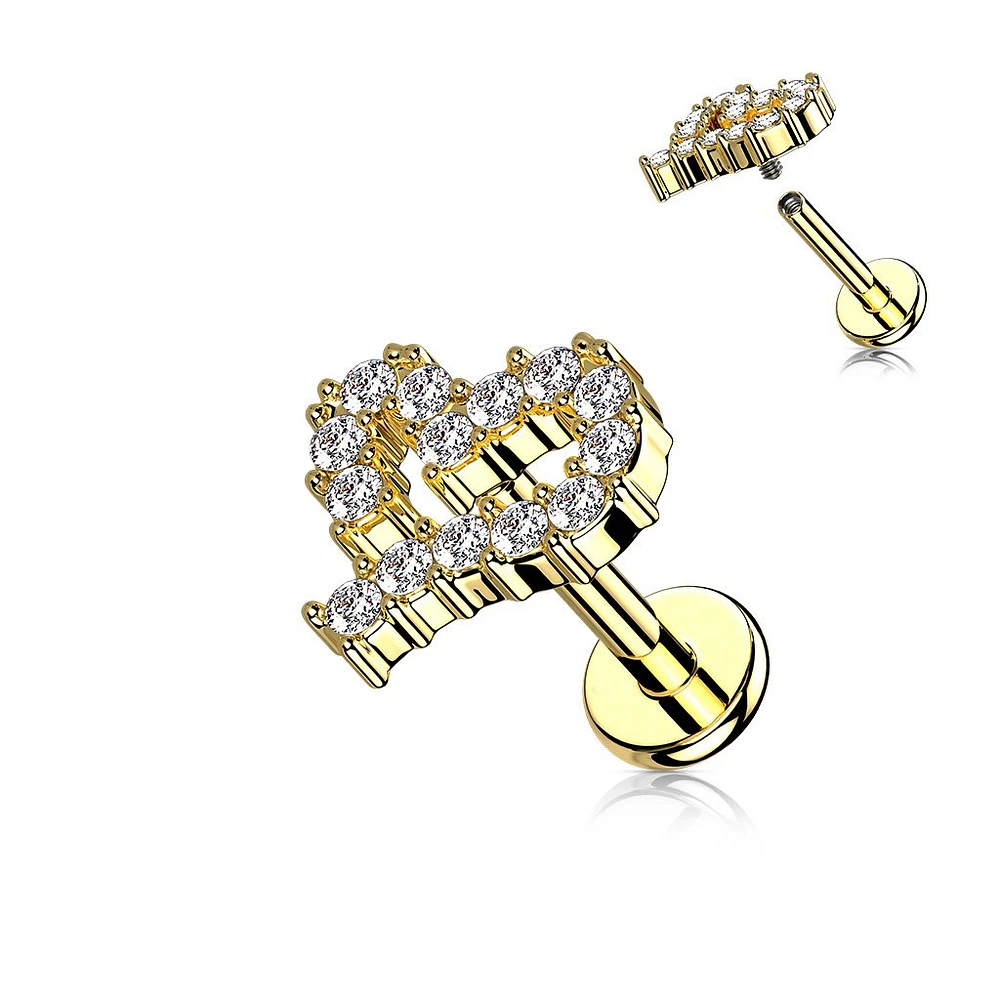 PREMIUM Channel-set Heart Flat Back 16g