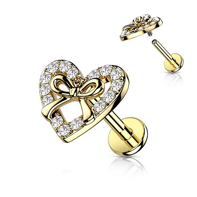 PREMIUM Heart + Bow Flat Back 16g