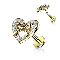 PREMIUM Heart + Bow Flat Back 16g