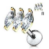PREMIUM Marquise Line Flat Back 16g