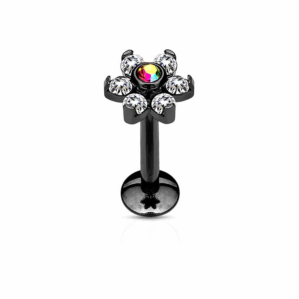 PREMIUM PVD Two-Tone Flower Flat Back 16g