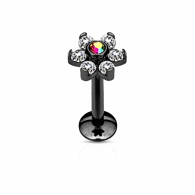 PREMIUM PVD Two-Tone Flower Flat Back 16g