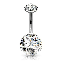 PREMIUM Large Crystal Navel Barbell 14g