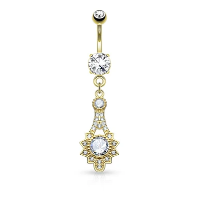 Filigree Fan Navel Dangle 14g