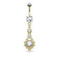 Filigree Fan Navel Dangle 14g