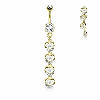 Heart Chain Navel Dangle 14g