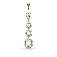 PREMIUM Tiered Crystal Navel Dangle 14g