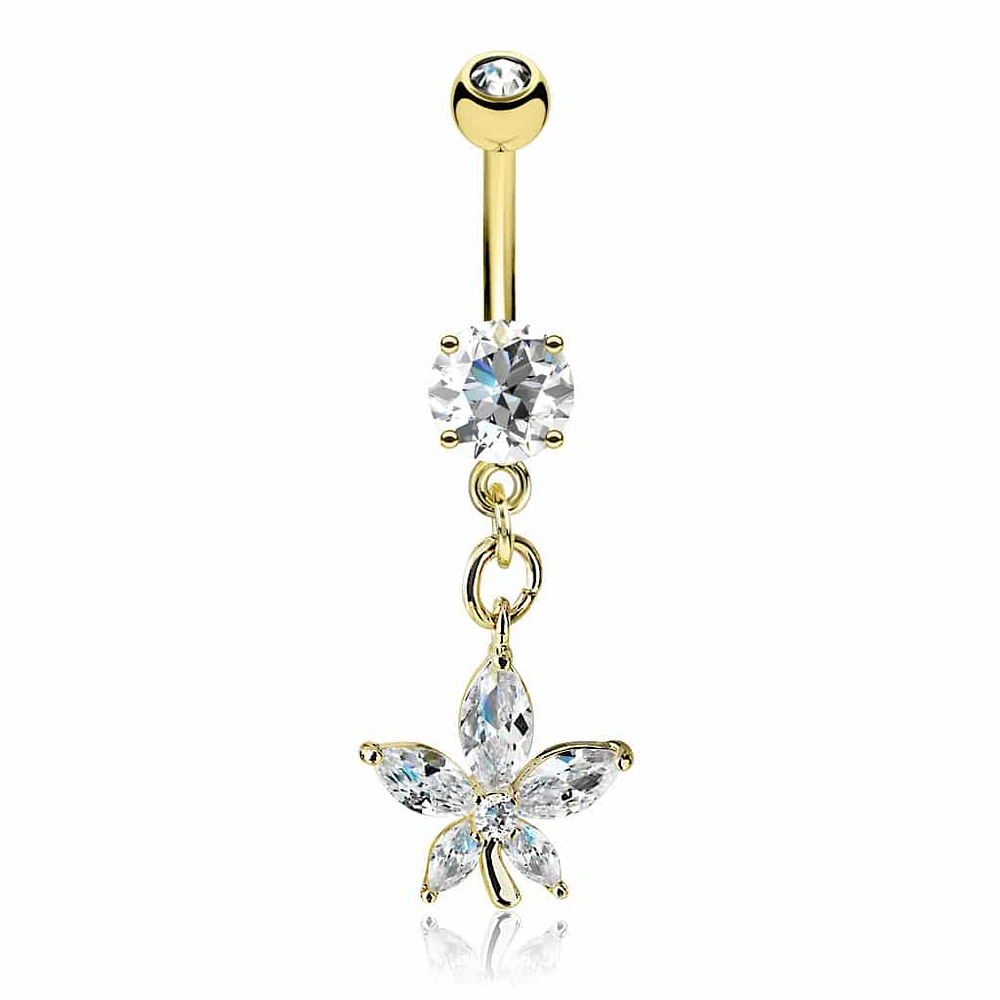 Hemp Leaf Navel Dangle 14g