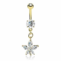 Hemp Leaf Navel Dangle 14g