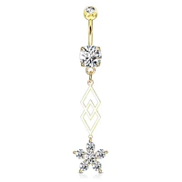 Geometric Chain + Lily Navel Dangle 14g